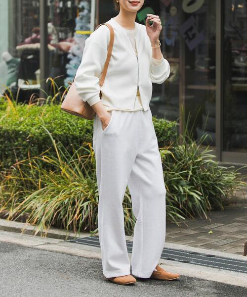 URBAN RESEARCH DOORS（アーバンリサーチドアーズ）の「『UR TECH Renew Knit』VネックZIPカーディガン（カーディガン/ボレロ・レディース・ピンク/ネイビー/グリーン系その他/オフホワイト・FREE）」の11枚目の写真