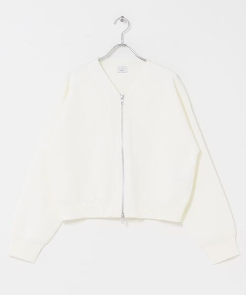 URBAN RESEARCH DOORS（アーバンリサーチドアーズ）の「『UR TECH Renew Knit』VネックZIPカーディガン（カーディガン/ボレロ・レディース・ピンク/ネイビー/グリーン系その他/オフホワイト・FREE）」の12枚目の写真
