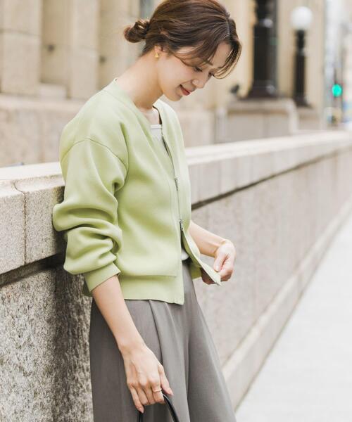 セール】『仁村紗和さん着用』『UR TECH Renew Knit』VネックZIP