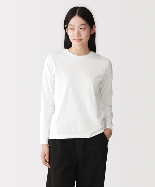 婦人 天竺編みクルーネック長袖Tシャツ（Tシャツ/カットソー）｜無印