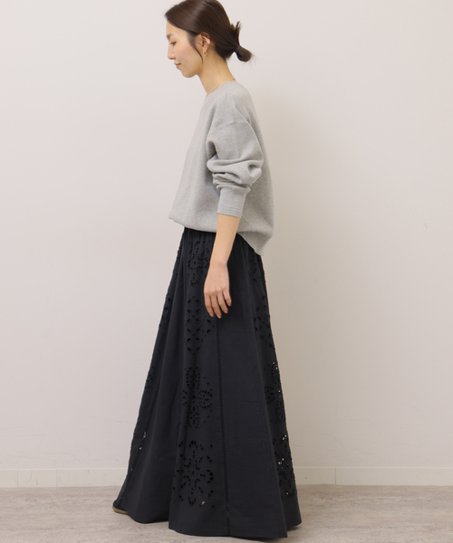 JOURNAL STANDARD relume（ジャーナルスタンダード　レリューム）の「［26SS新作］カットワークエンブロイダリースカート（スカート・レディース・ブラック/アイボリー・FREE）」の6枚目の写真