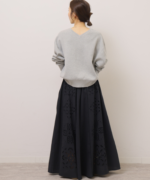 JOURNAL STANDARD relume（ジャーナルスタンダード　レリューム）の「［26SS新作］カットワークエンブロイダリースカート（スカート・レディース・ブラック/アイボリー・FREE）」の7枚目の写真