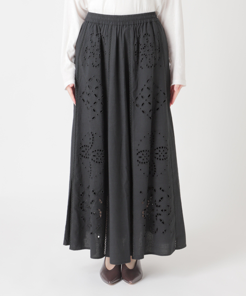 JOURNAL STANDARD relume（ジャーナルスタンダード　レリューム）の「［26SS新作］カットワークエンブロイダリースカート（スカート・レディース・ブラック/アイボリー・FREE）」の19枚目の写真
