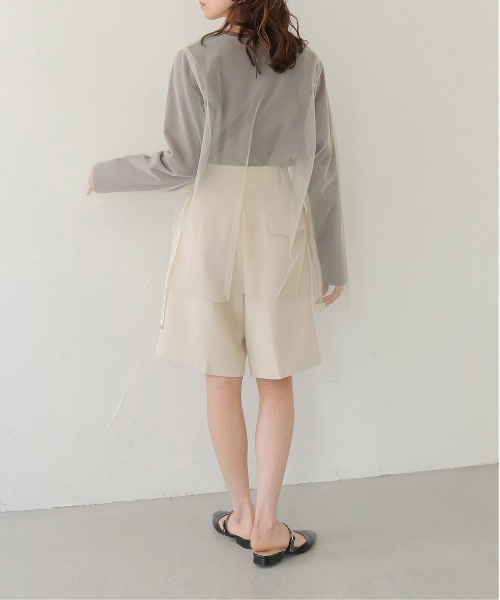 CLEIO（クレイオ）の「【CLEIO】チュールドッキングテープ刺繍ロンT TULLE DOCKING TAPE EMBROIDERY LONG T-SHIRT（Tシャツ/カットソー・レディース・チャコールグレー/ベージュ・FREE）」の15枚目の写真