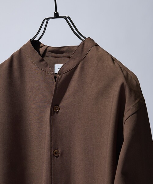 ABAHOUSE（アバハウス）の「Vネック スキッパーシャツ / バンドカラー（シャツ/ブラウス・メンズ・グリーン系その他/ダークネイビー/ブラウン/ホワイト・48/46/44）」の3枚目の写真