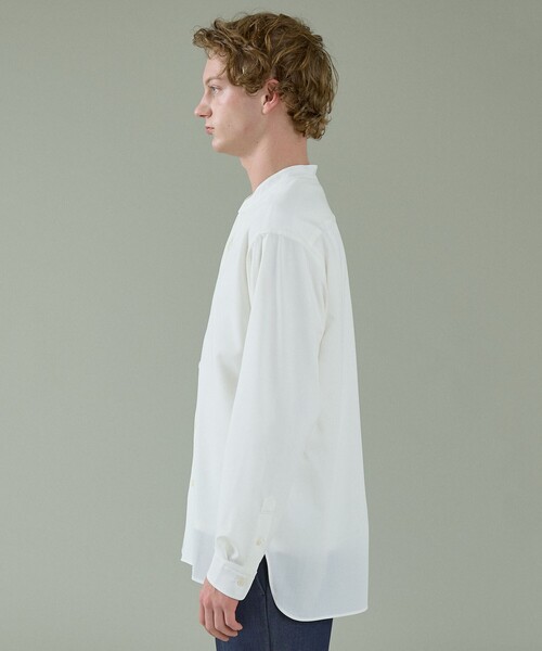 ABAHOUSE（アバハウス）の「Vネック スキッパーシャツ / バンドカラー（シャツ/ブラウス・メンズ・グリーン系その他/ダークネイビー/ブラウン/ホワイト・48/46/44）」の7枚目の写真