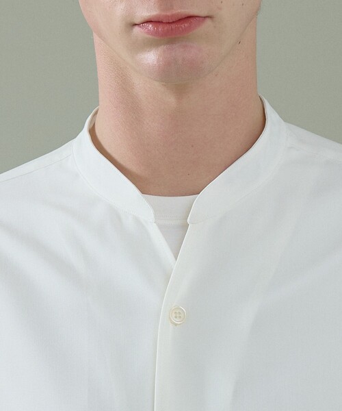 ABAHOUSE（アバハウス）の「Vネック スキッパーシャツ / バンドカラー（シャツ/ブラウス・メンズ・グリーン系その他/ダークネイビー/ブラウン/ホワイト・48/46/44）」の9枚目の写真