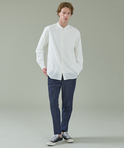 ABAHOUSE（アバハウス）の「Vネック スキッパーシャツ / バンドカラー（シャツ/ブラウス・メンズ・グリーン系その他/ダークネイビー/ブラウン/ホワイト・48/46/44）」の15枚目の写真