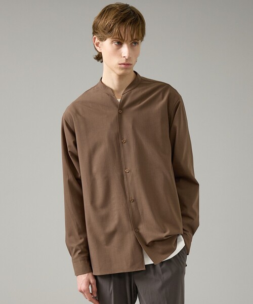 ABAHOUSE（アバハウス）の「Vネック スキッパーシャツ / バンドカラー（シャツ/ブラウス・メンズ・グリーン系その他/ダークネイビー/ブラウン/ホワイト・48/46/44）」の20枚目の写真