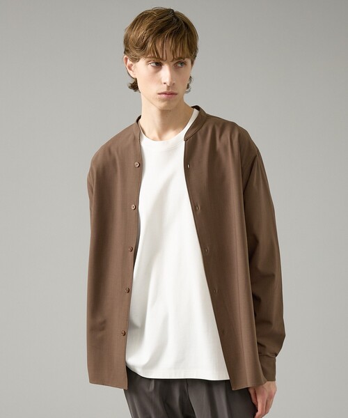 ABAHOUSE（アバハウス）の「Vネック スキッパーシャツ / バンドカラー（シャツ/ブラウス・メンズ・グリーン系その他/ダークネイビー/ブラウン/ホワイト・48/46/44）」の22枚目の写真