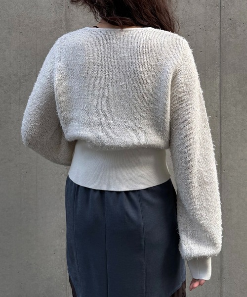 &g'aime（アンジェム）の「【&ｇ'aime 】MIXヤーンカーディガン　Mixed Yarn Cardigan（カーディガン/ボレロ・レディース・ブラック/グレイッシュベージュ/ホワイト・FREE）」の9枚目の写真