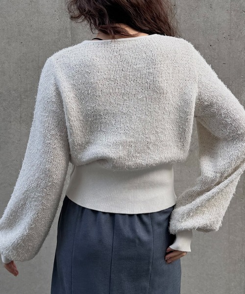 &g'aime（アンジェム）の「【&ｇ'aime 】MIXヤーンカーディガン　Mixed Yarn Cardigan（カーディガン/ボレロ・レディース・ブラック/グレイッシュベージュ/ホワイト・FREE）」の10枚目の写真