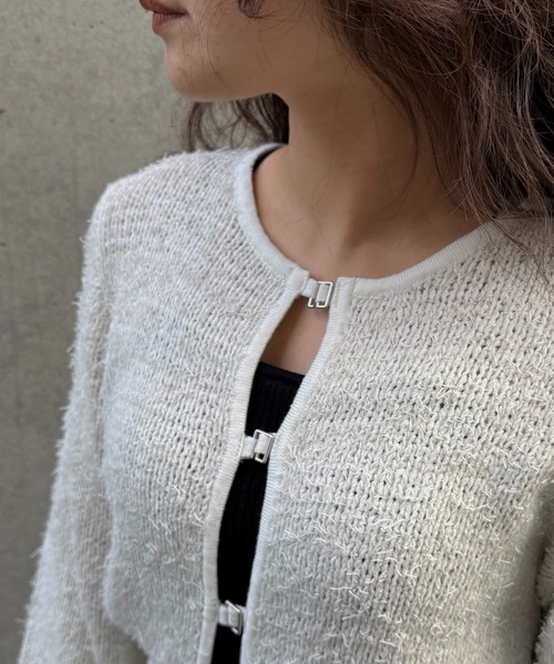 &g'aime（アンジェム）の「【&ｇ'aime 】MIXヤーンカーディガン　Mixed Yarn Cardigan（カーディガン/ボレロ・レディース・ブラック/グレイッシュベージュ/ホワイト・FREE）」の11枚目の写真