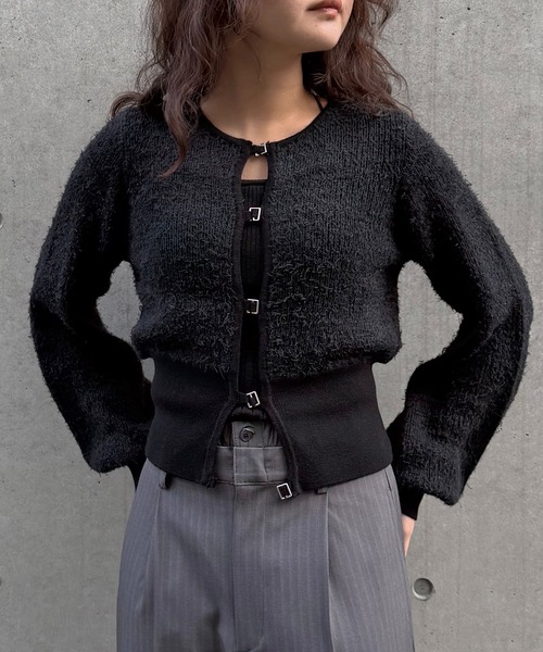 &g'aime（アンジェム）の「【&ｇ'aime 】MIXヤーンカーディガン　Mixed Yarn Cardigan（カーディガン/ボレロ・レディース・ブラック/グレイッシュベージュ/ホワイト・FREE）」の17枚目の写真