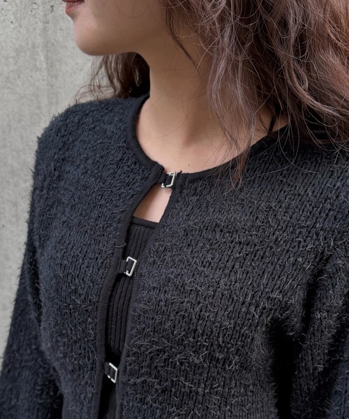 &g'aime（アンジェム）の「【&ｇ'aime 】MIXヤーンカーディガン　Mixed Yarn Cardigan（カーディガン/ボレロ・レディース・ブラック/グレイッシュベージュ/ホワイト・FREE）」の22枚目の写真