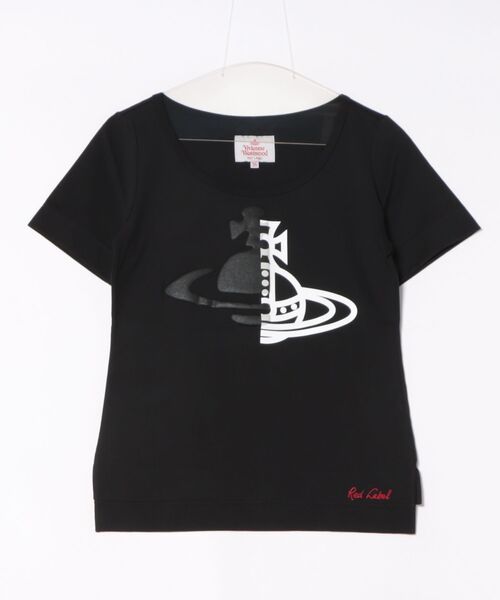 Vivienne Westwood（ヴィヴィアンウエストウッド）の「HALF AND HALF ORB ラウンドネックT-SHIRT（Tシャツ/カットソー・レディース・ブラック/ホワイト/パープル・36/38/40）」の2枚目の写真