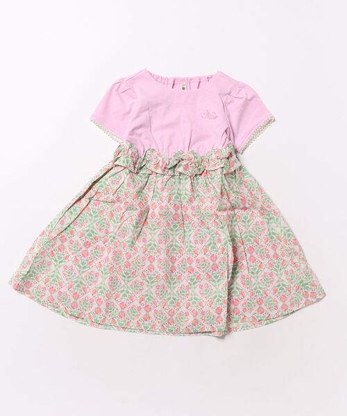 nino（ニノ）の「フラワー&チェリープリント　ワンピース（ワンピース・キッズ・ホワイト/ピンク・100cm/110cm/120cm）」の2枚目の写真