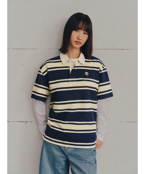 Timberland(ティンバーランド)の「ストライプ ラグビー 半袖 ポロシャツ ユニセックス(ポロシャツ・メンズ・セージグリーン・XX-LARGE/X-LARGE/MEDIUM/LARGE)」の8枚目の写真