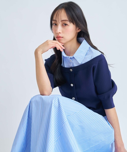 NOELA(ノエラ)の「シャツレイヤードライクニット(ニット/セーター・レディース・ベージュ/ネイビー/グレー・フリー)」の18枚目の写真