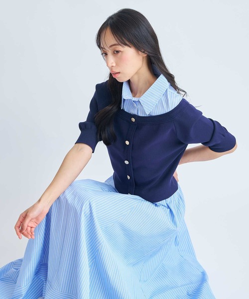 NOELA(ノエラ)の「シャツレイヤードライクニット(ニット/セーター・レディース・ベージュ/ネイビー/グレー・フリー)」の17枚目の写真