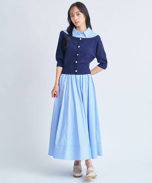 NOELA(ノエラ)の「シャツレイヤードライクニット(ニット/セーター・レディース・ベージュ/ネイビー/グレー・フリー)」の16枚目の写真