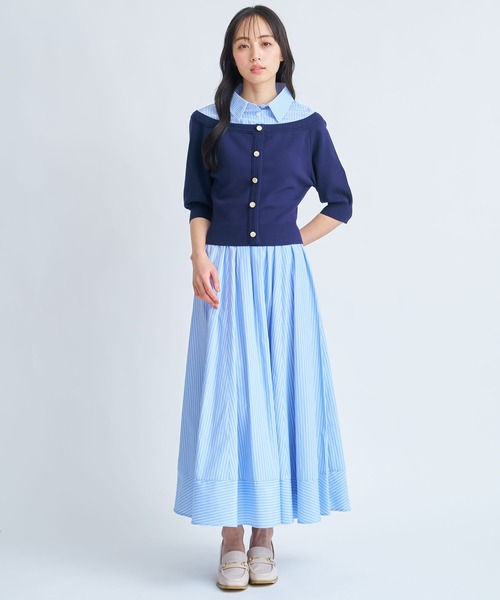 NOELA(ノエラ)の「シャツレイヤードライクニット(ニット/セーター・レディース・ベージュ/ネイビー/グレー・フリー)」の15枚目の写真