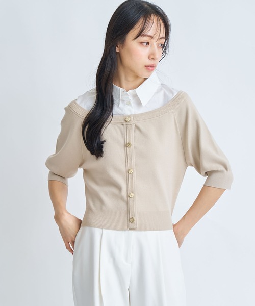 NOELA(ノエラ)の「シャツレイヤードライクニット(ニット/セーター・レディース・ベージュ/ネイビー/グレー・フリー)」の12枚目の写真