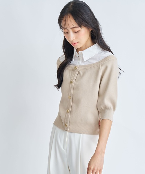 NOELA(ノエラ)の「シャツレイヤードライクニット(ニット/セーター・レディース・ベージュ/ネイビー/グレー・フリー)」の11枚目の写真