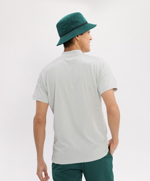 le coq sportif GOLF(ルコックスポルティフゴルフ)の「【le coq sportif GOLF】吸汗速乾/消臭/UV CUT(UPF30)/ストレッチ チェックジャカード半袖モックネックシャツ ゴルフウェア(Tシャツ/カットソー・メンズ・ネイビー/グレー/ブラック・3L/L/M/XL)」の15枚目の写真