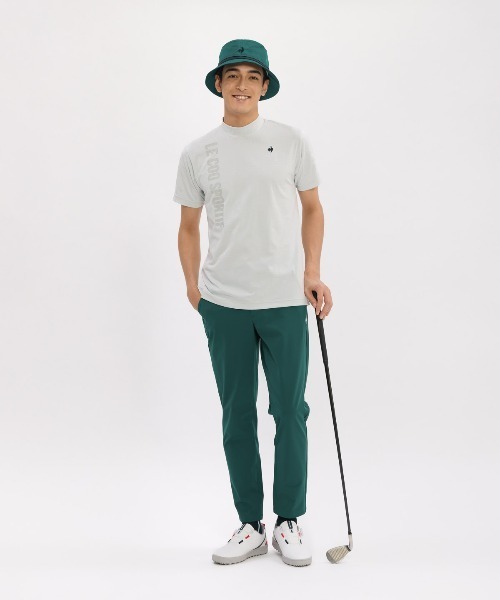 le coq sportif GOLF(ルコックスポルティフゴルフ)の「【le coq sportif GOLF】吸汗速乾/消臭/UV CUT(UPF30)/ストレッチ チェックジャカード半袖モックネックシャツ ゴルフウェア(Tシャツ/カットソー・メンズ・ネイビー/グレー/ブラック・3L/L/M/XL)」の10枚目の写真