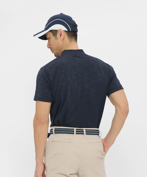 le coq sportif GOLF(ルコックスポルティフゴルフ)の「【le coq sportif GOLF】吸汗速乾/消臭/UV CUT(UPF30)/ストレッチ チェックジャカード半袖モックネックシャツ ゴルフウェア(Tシャツ/カットソー・メンズ・ネイビー/グレー/ブラック・3L/L/M/XL)」の12枚目の写真