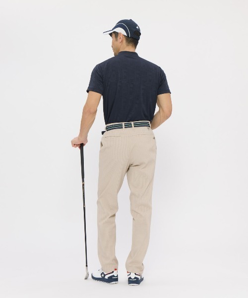 le coq sportif GOLF(ルコックスポルティフゴルフ)の「【le coq sportif GOLF】吸汗速乾/消臭/UV CUT(UPF30)/ストレッチ チェックジャカード半袖モックネックシャツ ゴルフウェア(Tシャツ/カットソー・メンズ・ネイビー/グレー/ブラック・3L/L/M/XL)」の6枚目の写真