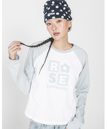DOT ROSE RAGLAN L/S TEE(SKY BLUE)