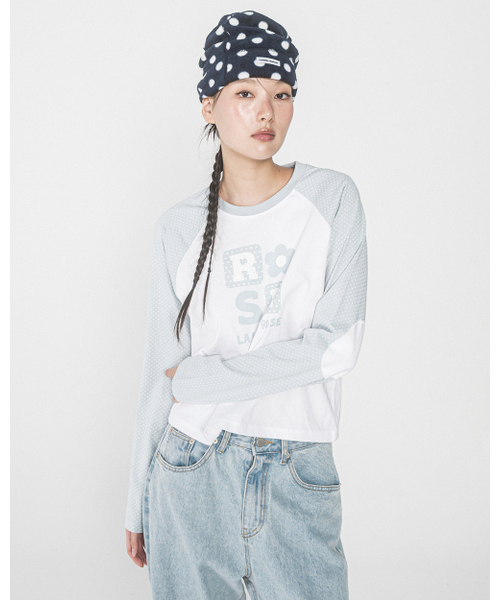 HAVISM(ヘビズム)の「DOT ROSE RAGLAN L/S TEE(SKY BLUE)(Tシャツ/カットソー・レディース・その他・ONE SIZE)」の2枚目の写真