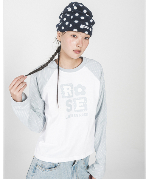 HAVISM(ヘビズム)の「DOT ROSE RAGLAN L/S TEE(SKY BLUE)(Tシャツ/カットソー・レディース・その他・ONE SIZE)」の3枚目の写真