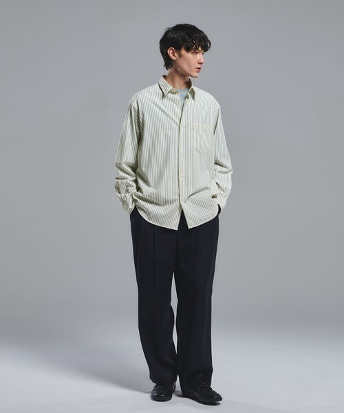 green label relaxing（グリーンレーベルリラクシング）の「ウォッシャブル トロ パターン ジャストルーズ シャツ -ストレッチ-（シャツ/ブラウス・メンズ・ネイビー/ベージュ/ダークブラウン/オフホワイト・S/XL/M/L）」の12枚目の写真