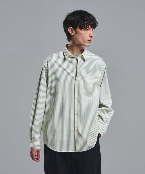 green label relaxing（グリーンレーベルリラクシング）の「ウォッシャブル トロ パターン ジャストルーズ シャツ -ストレッチ-（シャツ/ブラウス・メンズ・ネイビー/ベージュ/ダークブラウン/オフホワイト・S/XL/M/L）」の13枚目の写真