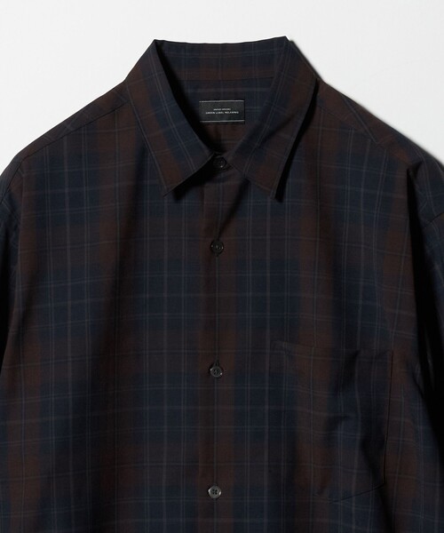 green label relaxing(グリーンレーベルリラクシング)の「ウォッシャブル トロ パターン ジャストルーズ シャツ -ストレッチ-(シャツ/ブラウス・メンズ・ネイビー/ベージュ/ダークブラウン/オフホワイト・S/XL/M/L)」の6枚目の写真