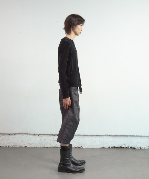 NVRFRGT（ネヴァーフォーゲット）の「DOUBLE LAYERED LONG SLEEVE T-SHIRT（Tシャツ/カットソー・メンズ・アイボリー/ブラック・1/2/3）」の4枚目の写真