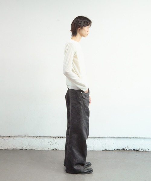 NVRFRGT（ネヴァーフォーゲット）の「DOUBLE LAYERED LONG SLEEVE T-SHIRT（Tシャツ/カットソー・メンズ・アイボリー/ブラック・1/2/3）」の9枚目の写真