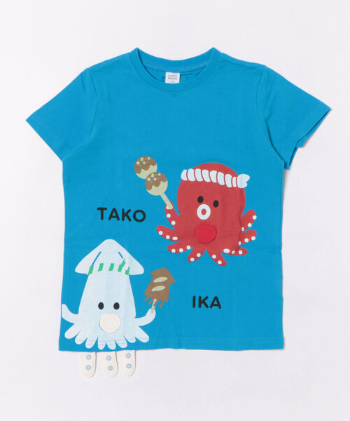 CHEEK ROOM（チークルーム）の「チークルーム たこ焼き いか焼き Tシャツ（Tシャツ/カットソー・キッズ・イエロー/ピンク/ブルー・80ｃｍ/90cm/100cm/110cm/120cm/130cm）」の2枚目の写真