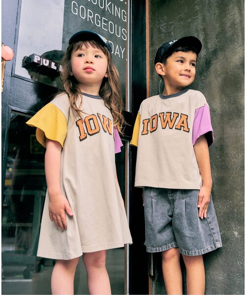 F.O.KIDS（エフオーキッズ）の「【リンク】ロゴアップリケ半袖Tシャツ（Tシャツ/カットソー・キッズ・ミント/チャコール/オフホワイト/レッド/レインボー/ネイビー・130/120/110/100/90/80/160/150/140）」の9枚目の写真