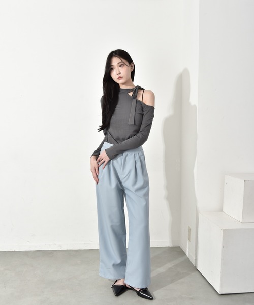 Y/lim（イリム）の「カットアウトリボン付きロンT（Tシャツ/カットソー・レディース・レッド/ブラック/グレー/オフホワイト・FREE）」の18枚目の写真