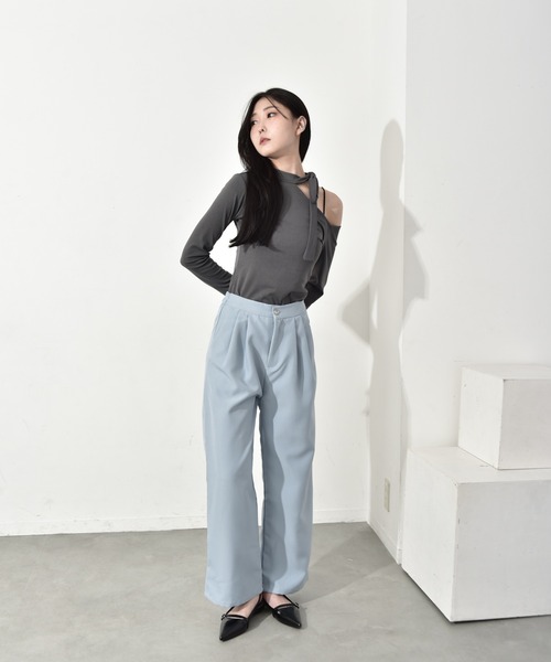Y/lim（イリム）の「カットアウトリボン付きロンT（Tシャツ/カットソー・レディース・レッド/ブラック/グレー/オフホワイト・FREE）」の20枚目の写真