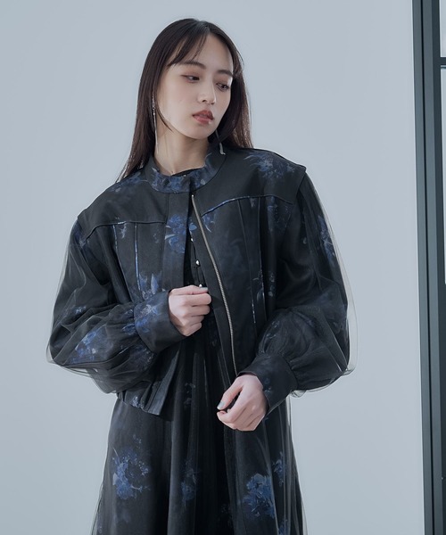 HARE（ハレ）の「2WAYフラワーシアーレイヤーブルゾン(HARE)（ブルゾン・レディース・ホワイト/ブラック・FREE）」の13枚目の写真