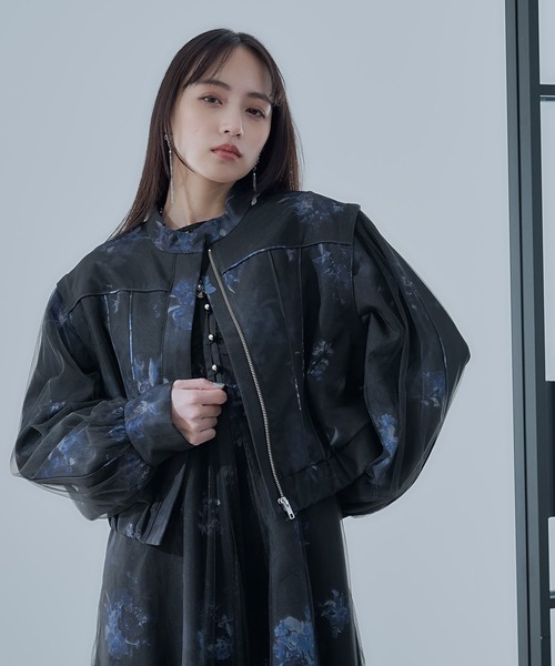 HARE（ハレ）の「2WAYフラワーシアーレイヤーブルゾン(HARE)（ブルゾン・レディース・ホワイト/ブラック・FREE）」の14枚目の写真