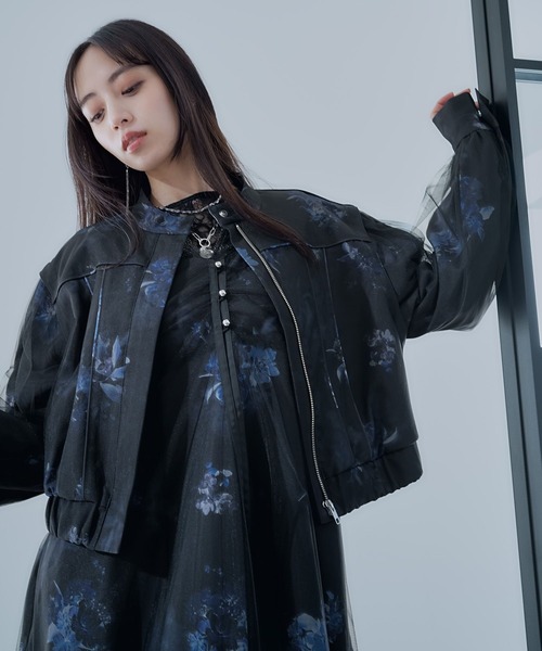 HARE（ハレ）の「2WAYフラワーシアーレイヤーブルゾン(HARE)（ブルゾン・レディース・ホワイト/ブラック・FREE）」の15枚目の写真