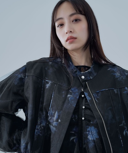 HARE（ハレ）の「2WAYフラワーシアーレイヤーブルゾン(HARE)（ブルゾン・レディース・ホワイト/ブラック・FREE）」の16枚目の写真