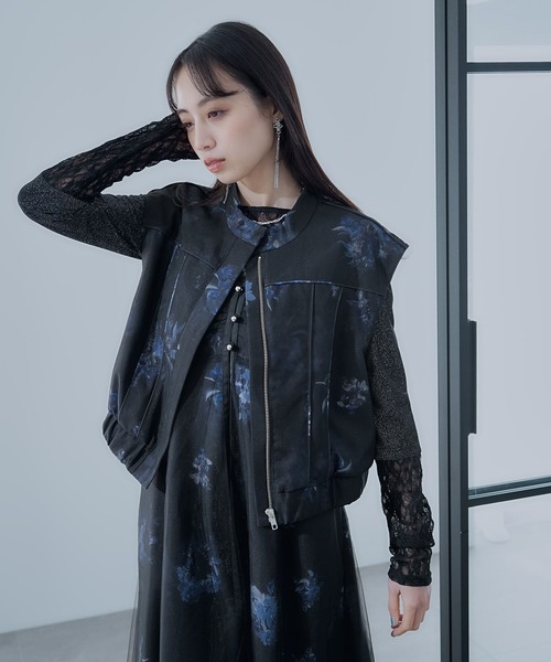 HARE（ハレ）の「2WAYフラワーシアーレイヤーブルゾン(HARE)（ブルゾン・レディース・ホワイト/ブラック・FREE）」の17枚目の写真