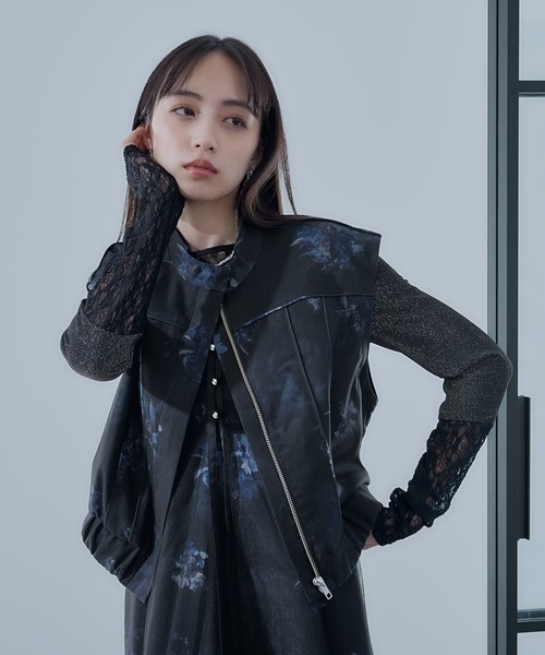 HARE（ハレ）の「2WAYフラワーシアーレイヤーブルゾン(HARE)（ブルゾン・レディース・ホワイト/ブラック・FREE）」の18枚目の写真